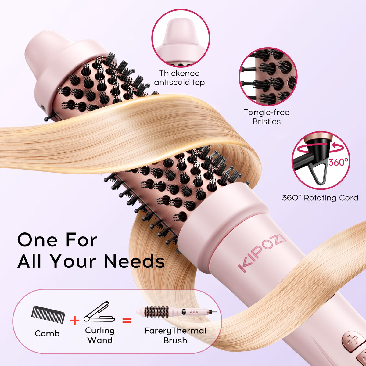 Velora Blowout Brush – 1.5" Heated Thermal Round Brush