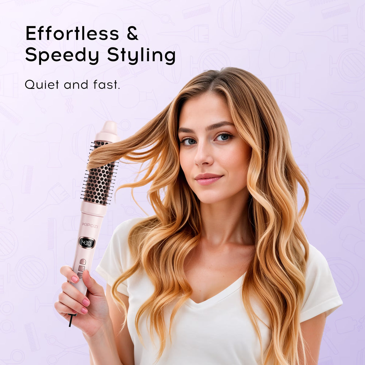 Velora Blowout Brush – 1.5" Heated Thermal Round Brush