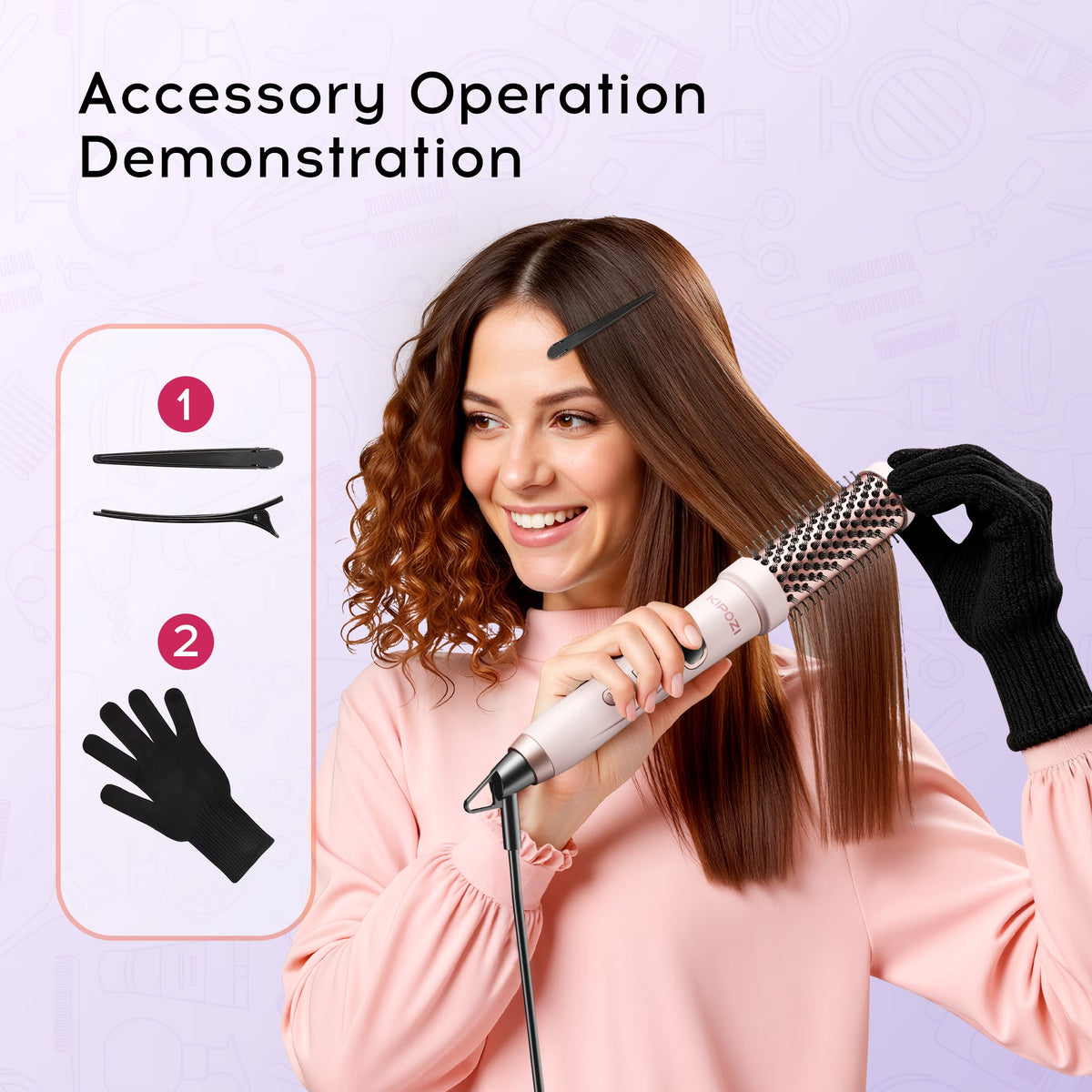 Velora Blowout Brush – 1.5" Heated Thermal Round Brush