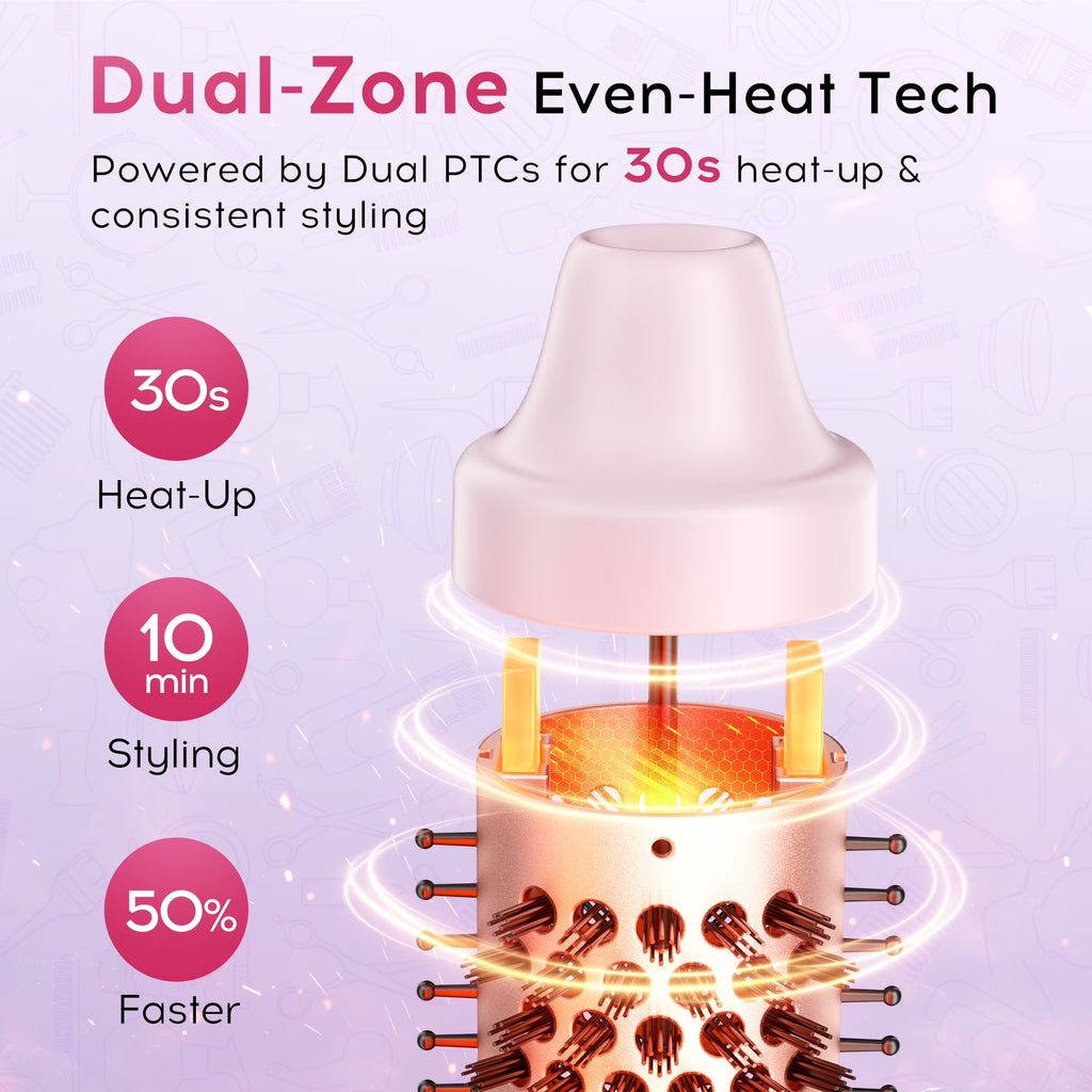 Velora Blowout Brush – 1.5" Heated Thermal Round Brush