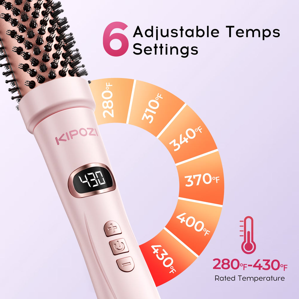Velora Blowout Brush – 1.5" Heated Thermal Round Brush
